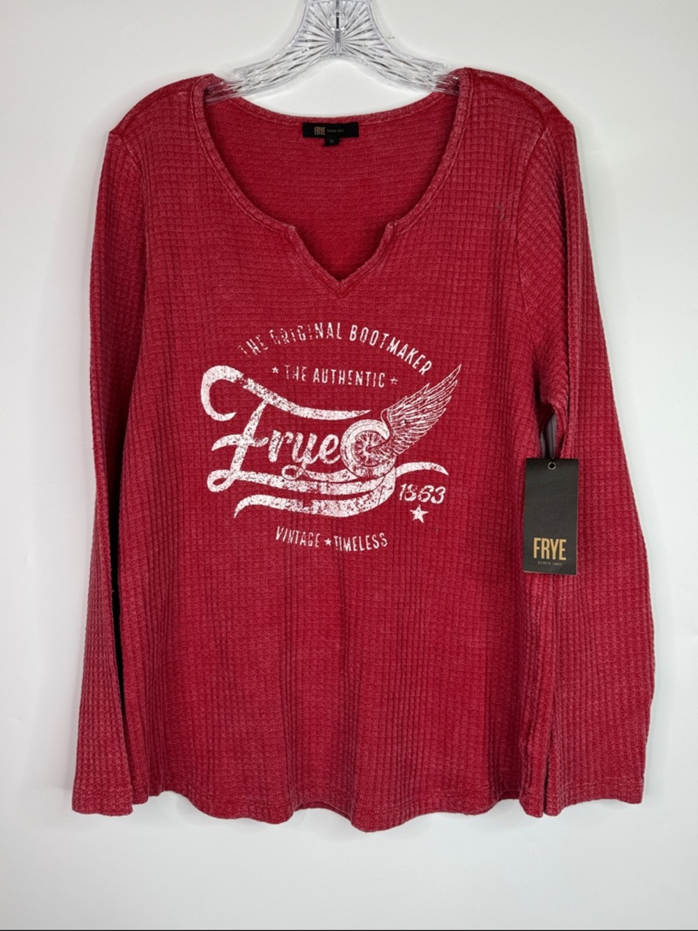 Frye Thermal Red Long Sleeve Shirt NWT Size XL